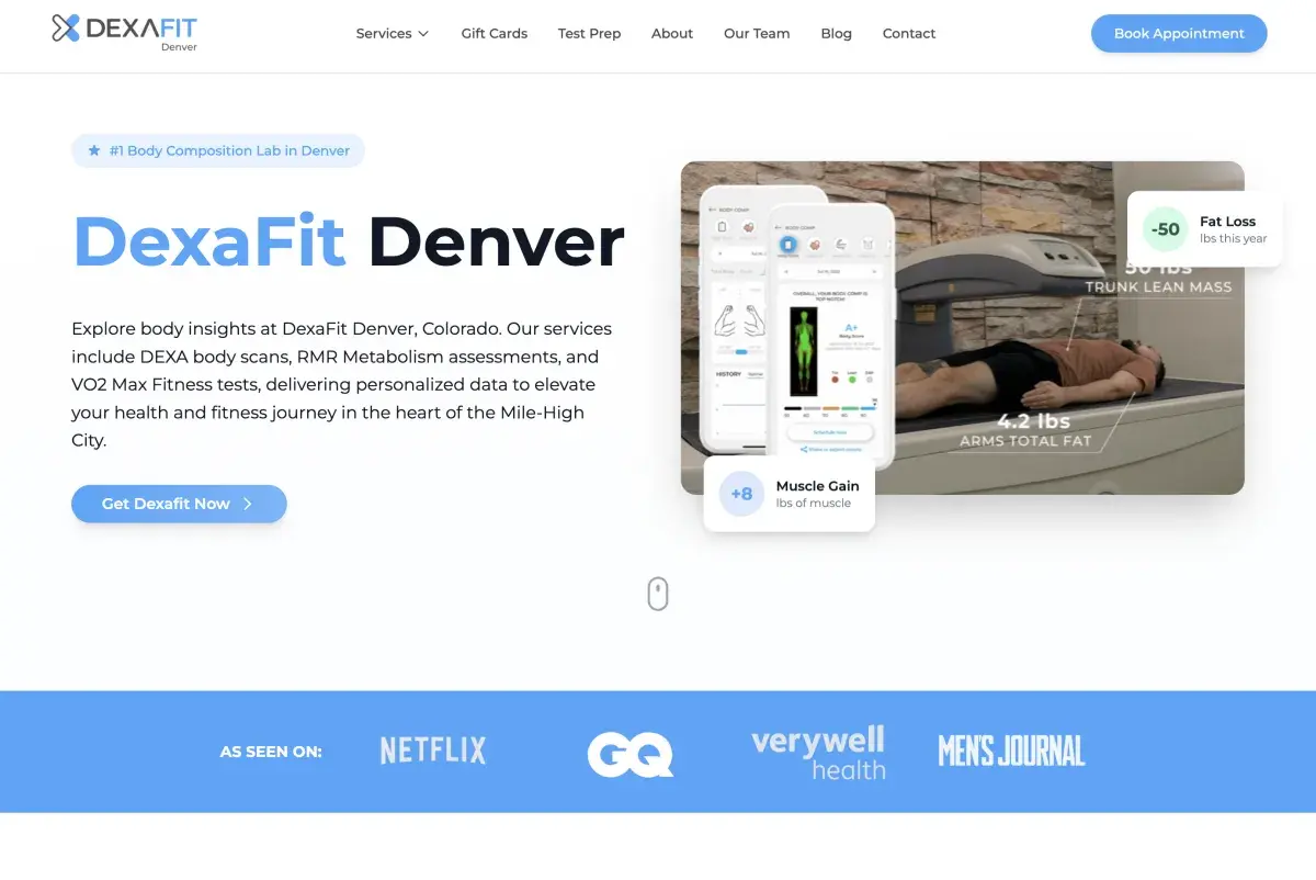 DEXAFIT Denver — body composition and fitness testing website