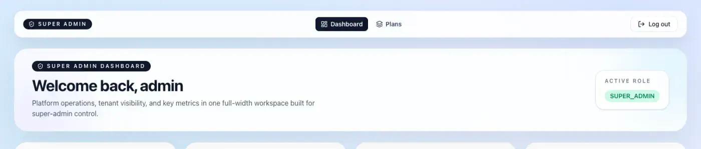 Tecton Scheduler super admin dashboard