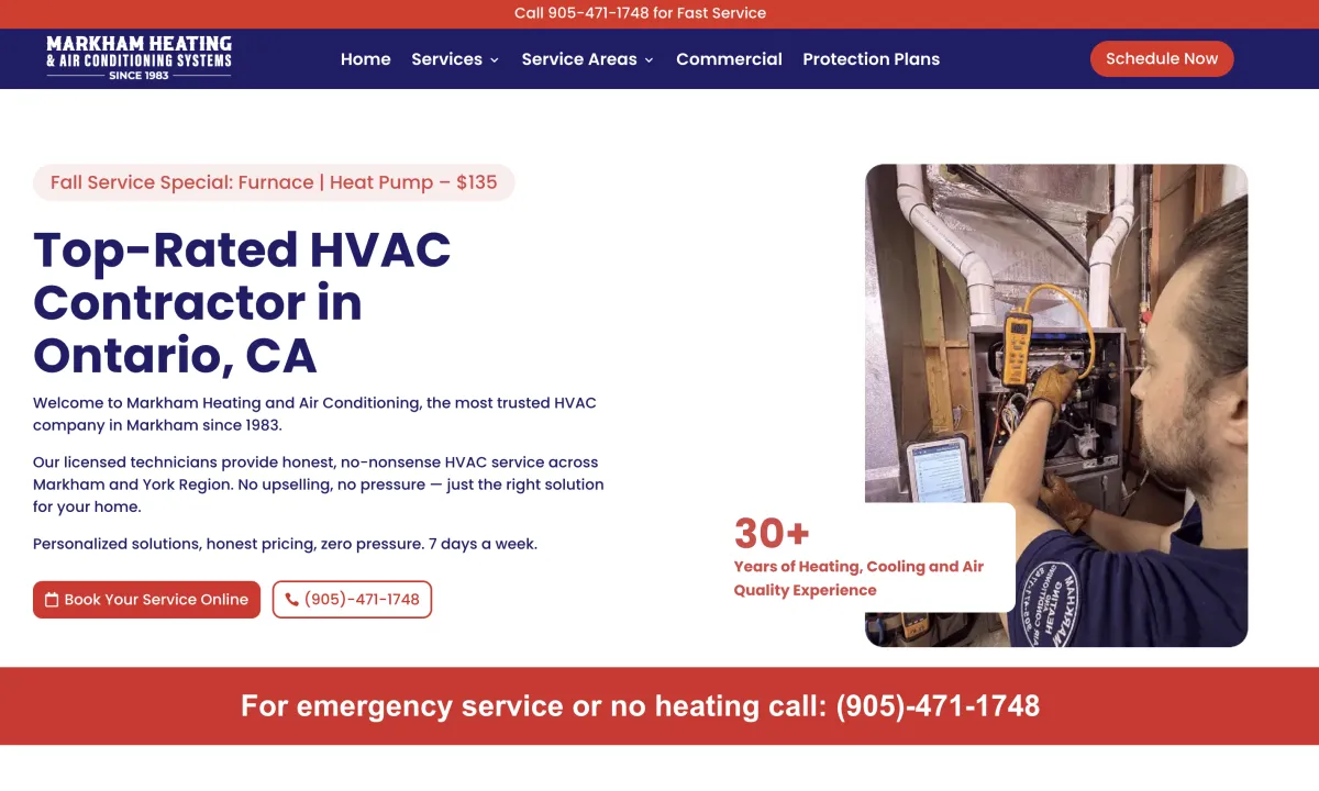 Markham Heating & Air Conditioning — Home Services case study by Cracker Digital Media