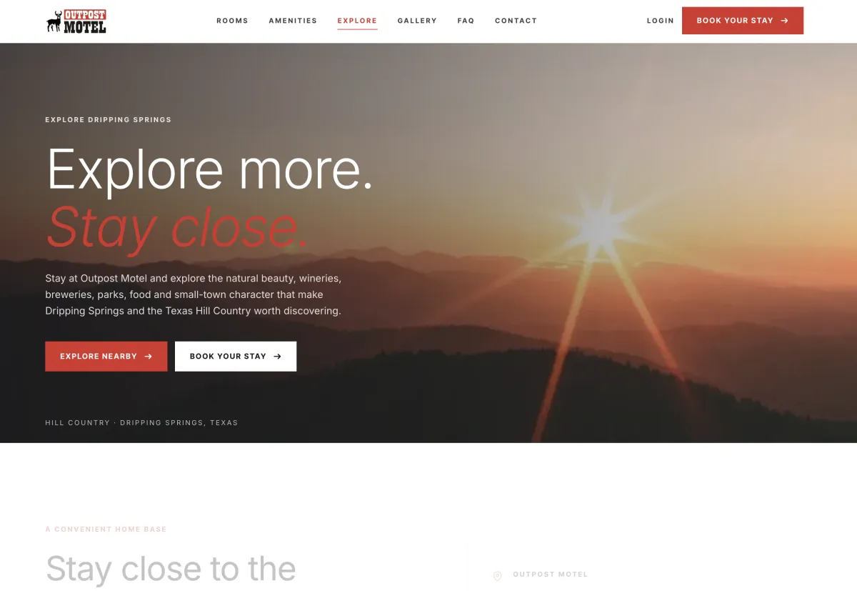 Outpost Motel — Hospitality case study by Cracker Digital Media
